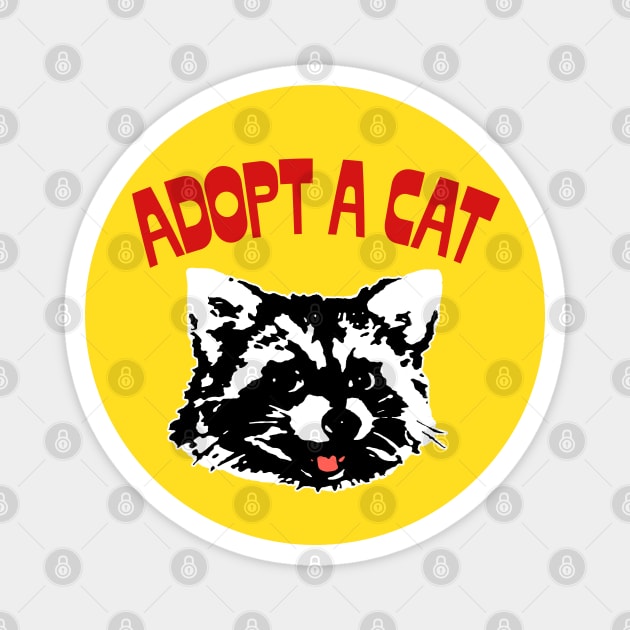 Adopt A Cat / Retro Funny Cat Lover Design Magnet by DankFutura